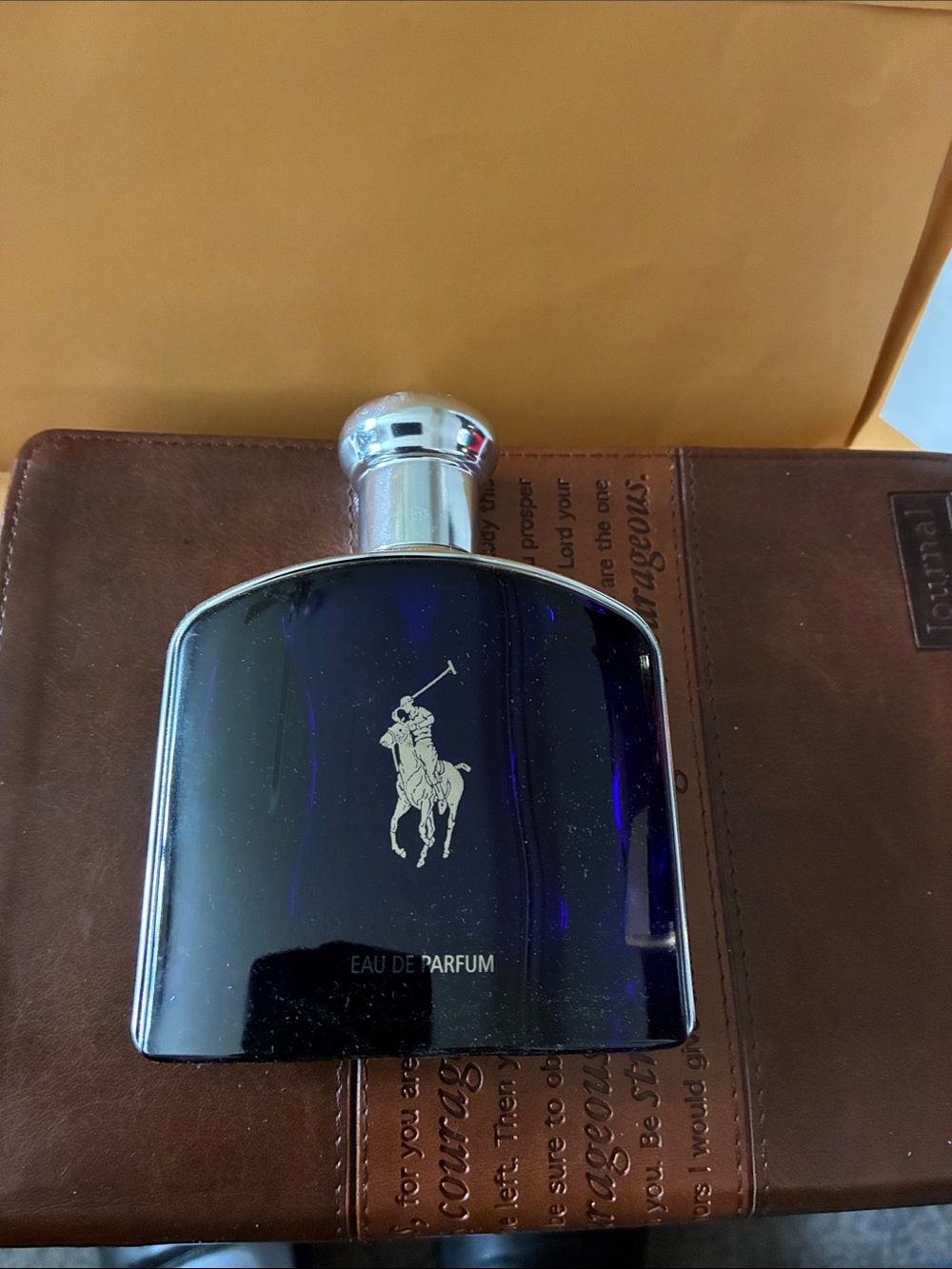 Ralph Lauren Dark Blue Polo Eau de Parfum Bottle with Silver Cap